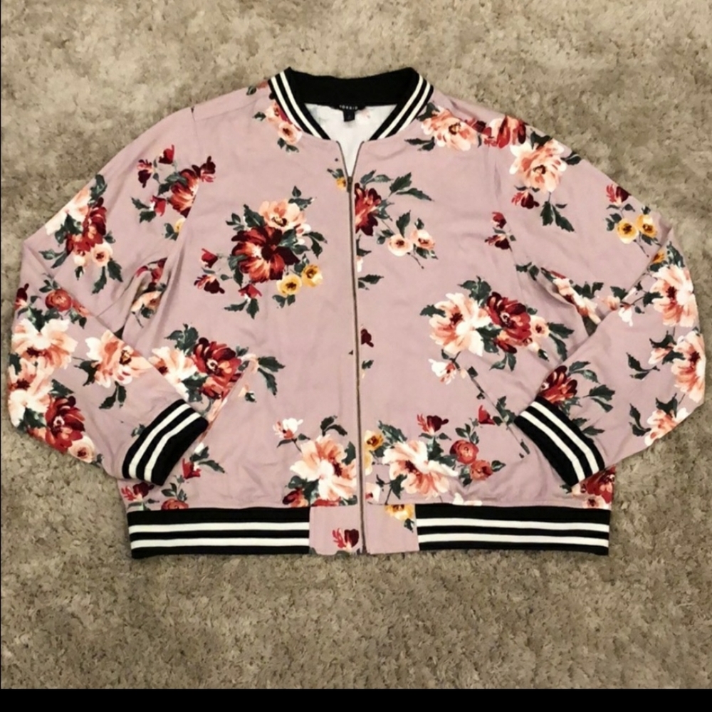 Torrid Floral Bomber Jacket size 1